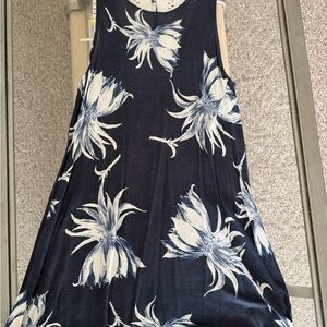 ROXY Navy Floral Sleeveless Women's Dress size Medium